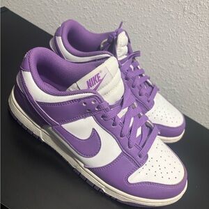 Nike Dunk Low Purple and White Shoes
